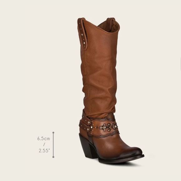 Cuadra Genuine Leather Wester LD Honey laser & Cristals round toe